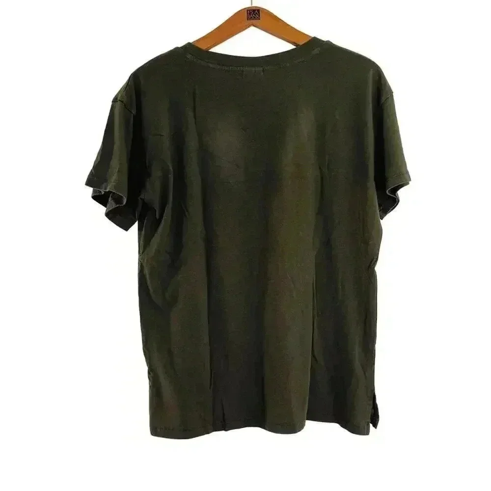 VS Pink Victoria's Secret Forest Green V Neck Tee Women's Size M - Picture 3 of 4